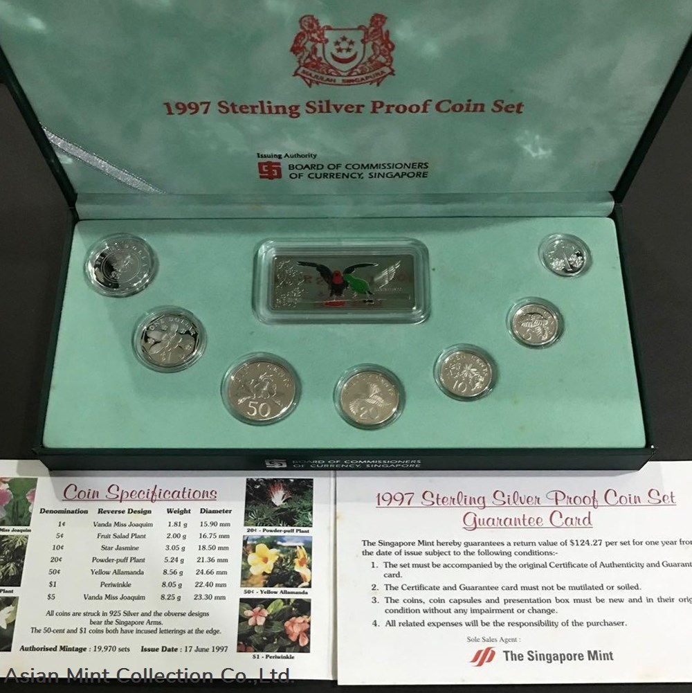 coins 1997 sterling silver proof coin set with original box and coa