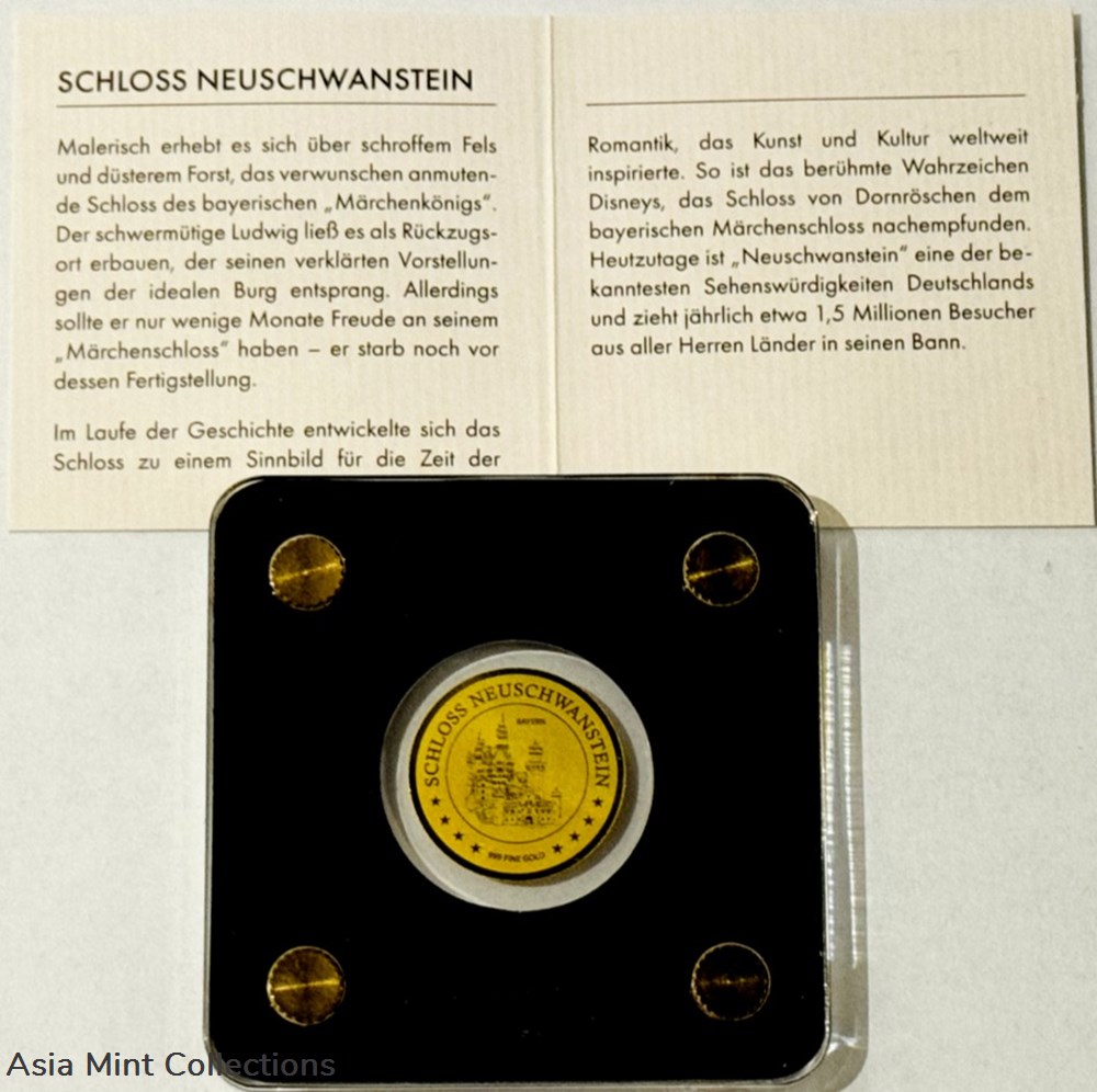 coins ingots bullion 2019 coin coin castle neuschwanstein fine gold 999 1000 fine gold 999 1000