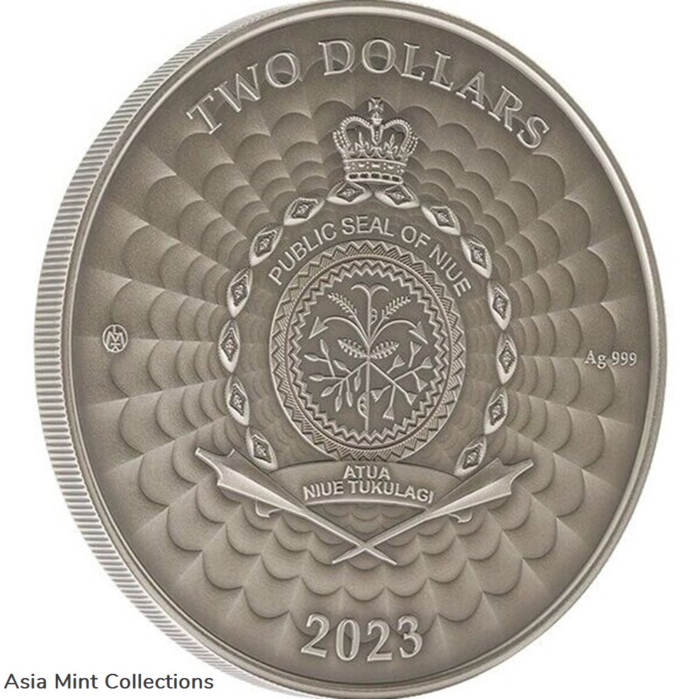 2023 - Jinn World of Cryptids 1 oz Antique Finish Silver Coin 2$ Niue 2 coins ingots bullion 2023 jinn world of cryptids 1 oz antique finish silver coin 2 niue