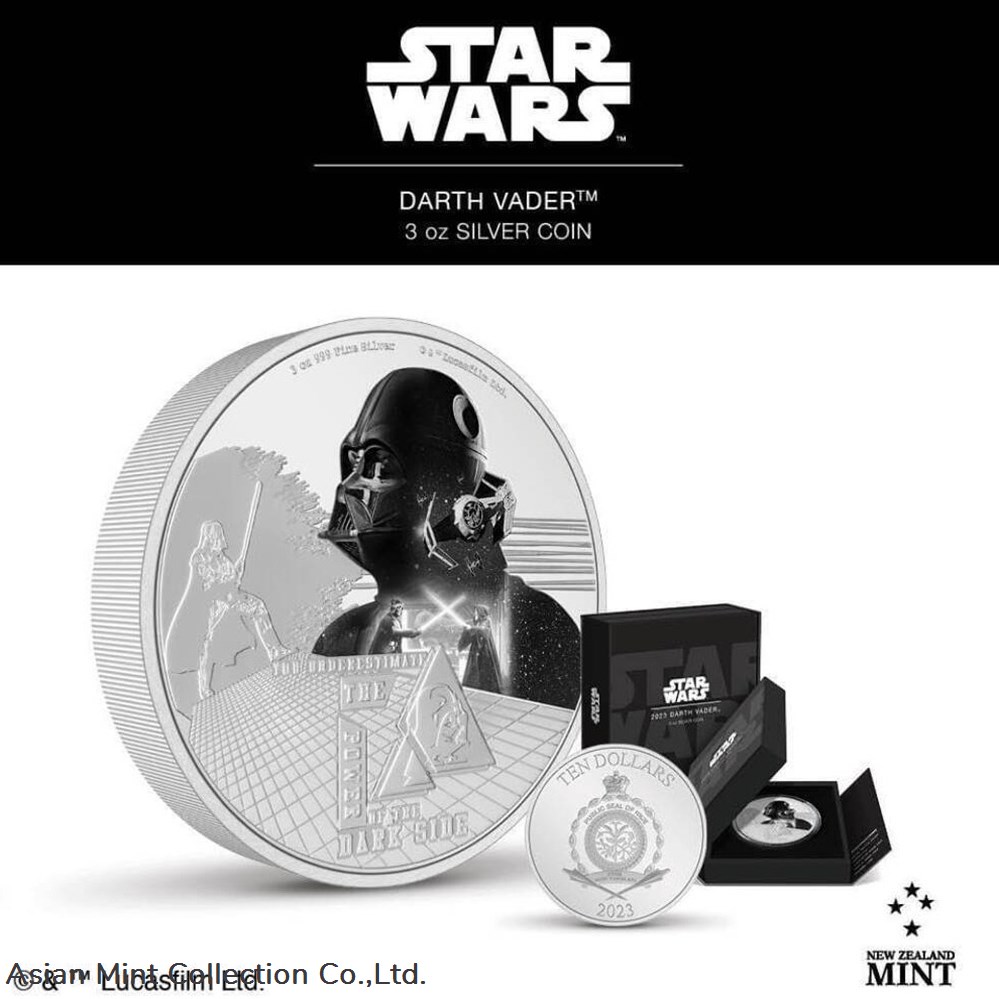 2023 Niue Star Wars Darth Vader 3oz Silver Colorized Proof Coin 3 coins ingots bullion 2023 niue star wars darth vader 3oz silver colorized proof coin