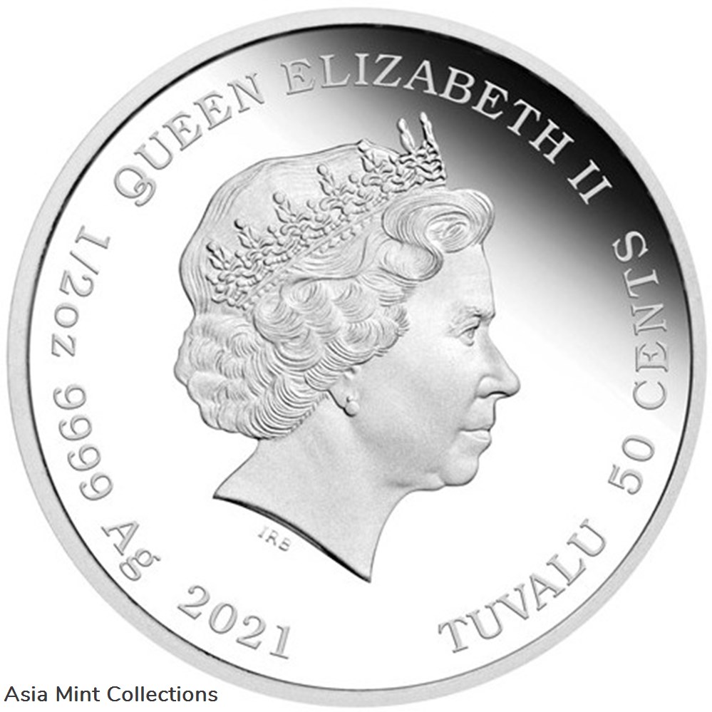 2021 Tuvalu-Perth Mint Minted $0.5 James Bond 007 "Dr.No" 1/2oz Colorized Silver Proof Coin 2 coins ingots bullion 2021 tuvalu perth mint minted 0 5 james bond 007 dr no 1 2oz colorized silver proof coin