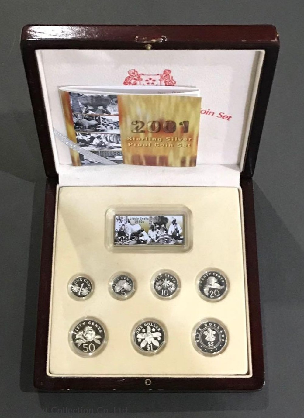 2001 Singapore 🇸🇬 Sterling Silver Proof Coin Set With Original Box And Coa, coins 2001 singapore sterling silver proof coin set with original box and coa