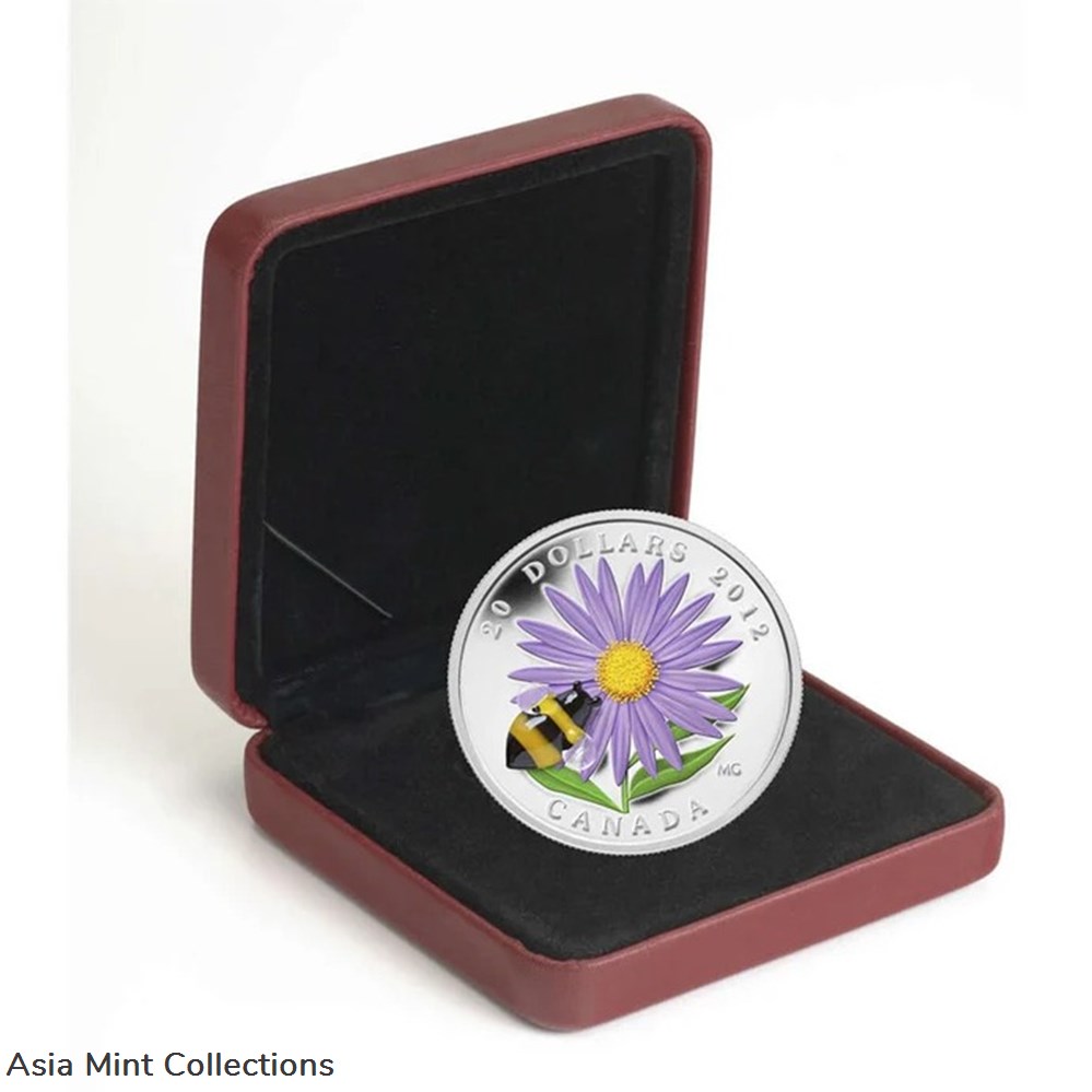 2012 $20 Aster with Venetian Glass Bumblebee - Pure Silver Coin 4 coins ingots bullion 2012 20 aster with venetian glass bumblebee pure silver coin