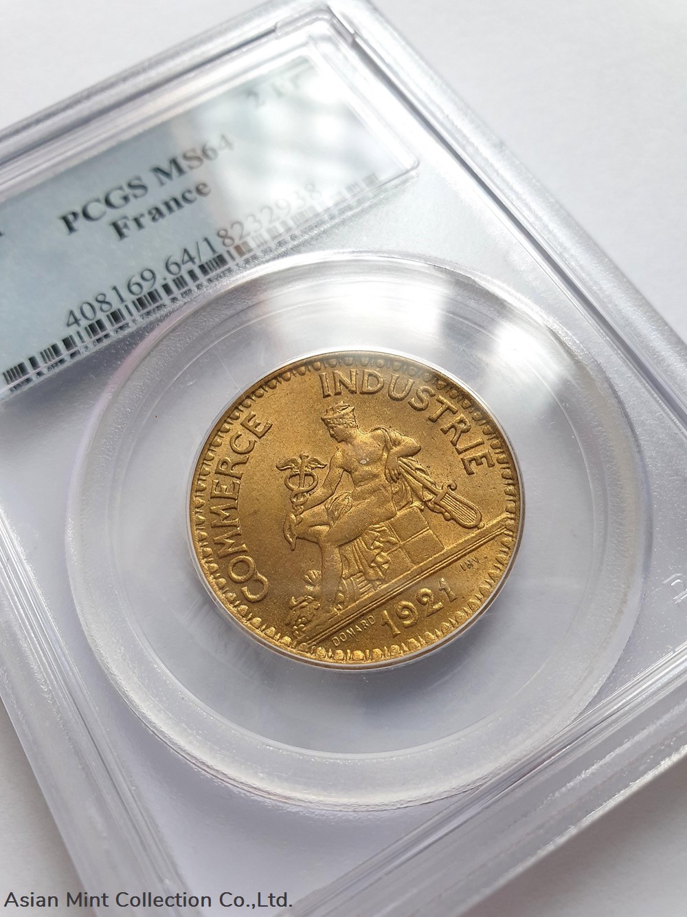 1921 - 2 Francs Chambre De Commerce PCGS MS64 France coins 1921 2 francs chambre de commerce pcgs ms64 france