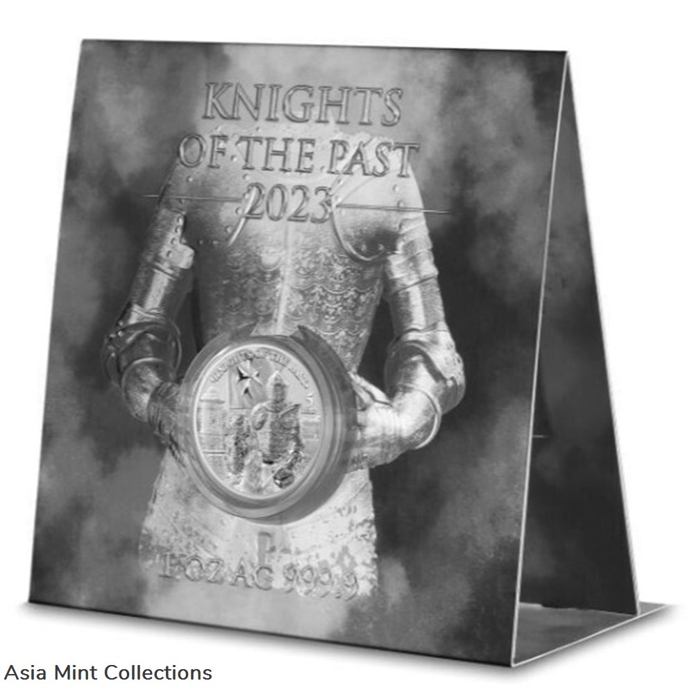 2023 - Malta Knights of the Past Silver 1 oz Silver 5 Euro Germania Mint with Original Packaging 2 coins ingots bullion coin 2023 malta knights of the past silver 1 oz silver 5 euro germania mint with original packaging