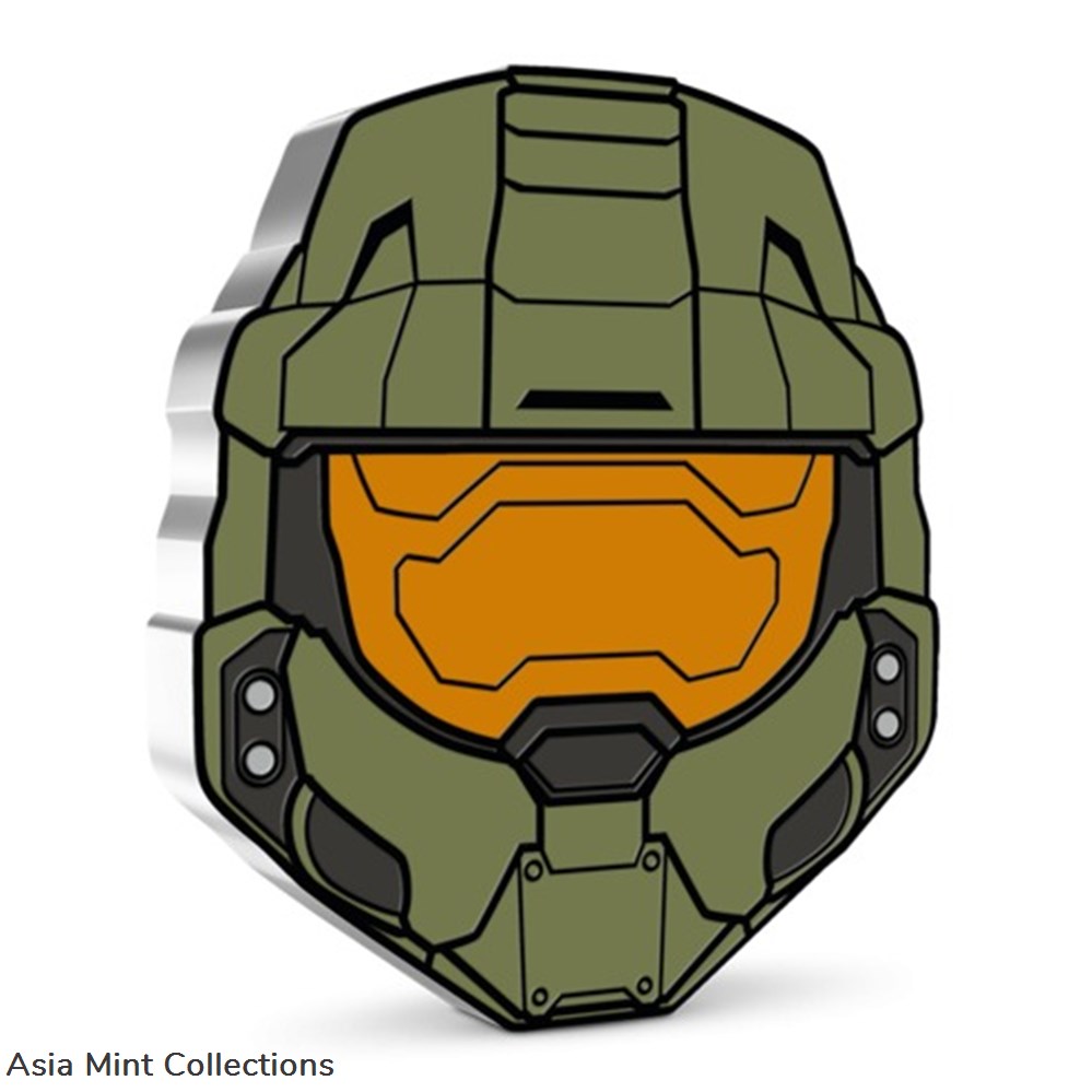 2021 - MASTER CHIEF HELMET - Halo 1 Oz Silver Coin $2 Dollars Niue coins ingots bullion 2021 master chief helmet halo 1 oz silver coin 2 dollars niue