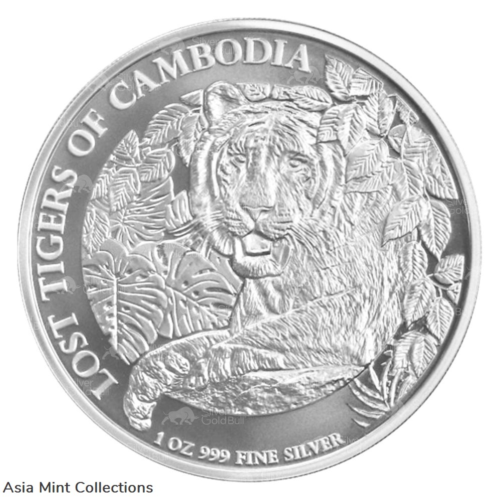 2023 - 1 oz Lost Tigers of Cambodia Silver Coin | Cambodia coins ingots bullion 2023 1 oz lost tigers of cambodia silver coin cambodia