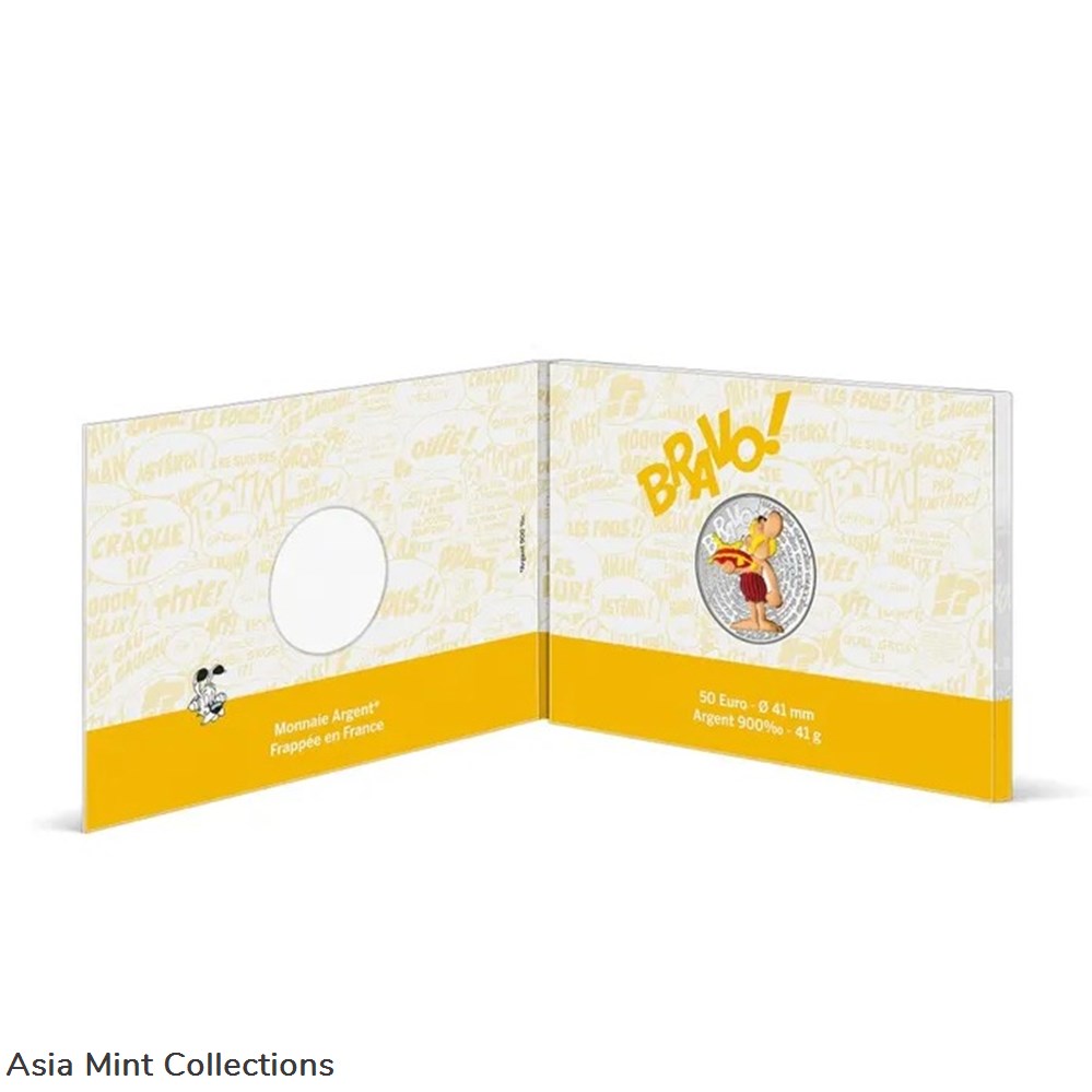 2022 - Asterix Success 50€ Silver Coin Coloured 4 coins ingots bullion 2022 asterix success 50 silver coin coloured