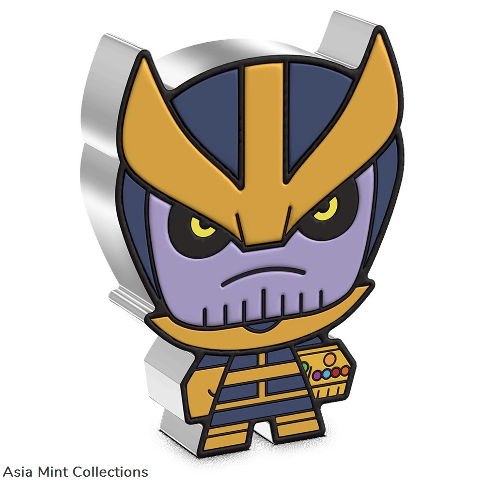 2023 Niue Marvel Thanos 2oz Silver Mega Chibi Colorized Proof Coin coins ingots bullion 2023 niue marvel thanos 2oz silver mega chibi colorized proof coin