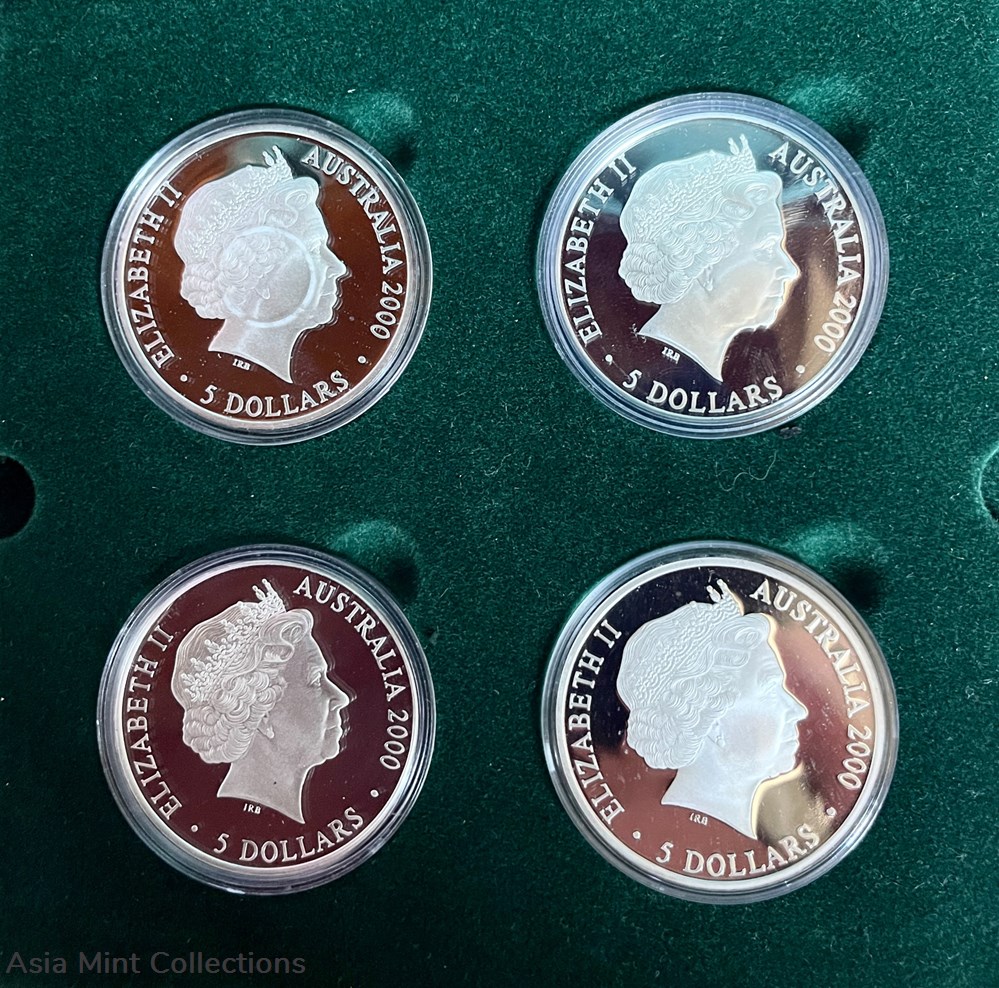 2000 - Sydney olympic $5 coin collection 4 coins set 3 ingots bullion silver 2000 sydney olympic 5 coin collection 4 coins set