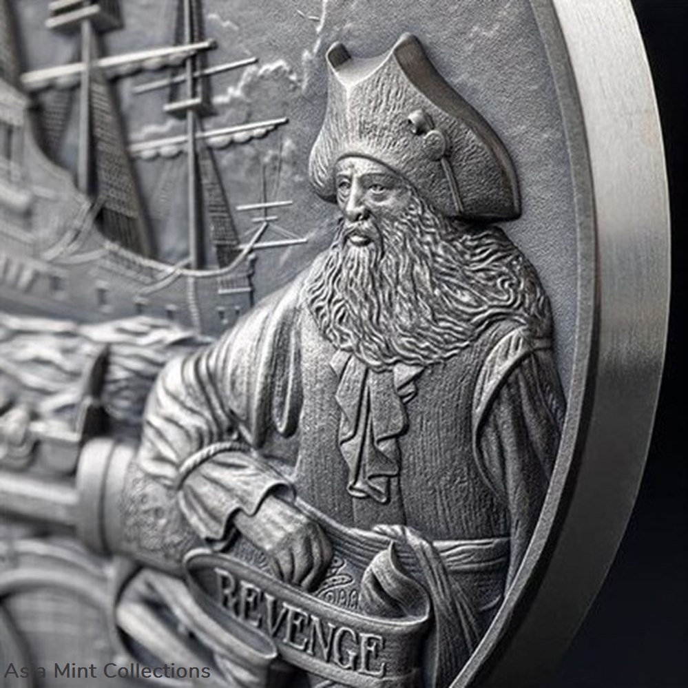 2023 - Queen Anne's Revenge Captains of Fortune 2 oz Silver Coin 5$ Barbados 6 coins ingots bullion 2023 queen anne s revenge captains of fortune 2 oz silver coin 5 barbados