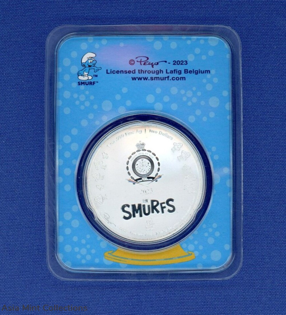 2023 - Smurfs Smurfs Smurfs Smurfets 1 Oz 999 Silver Colored Niue ST/BU 3 coins ingots bullion coin 2023 smurfs smurfs smurfs smurfets 1 oz 999 silver colored niue st bu