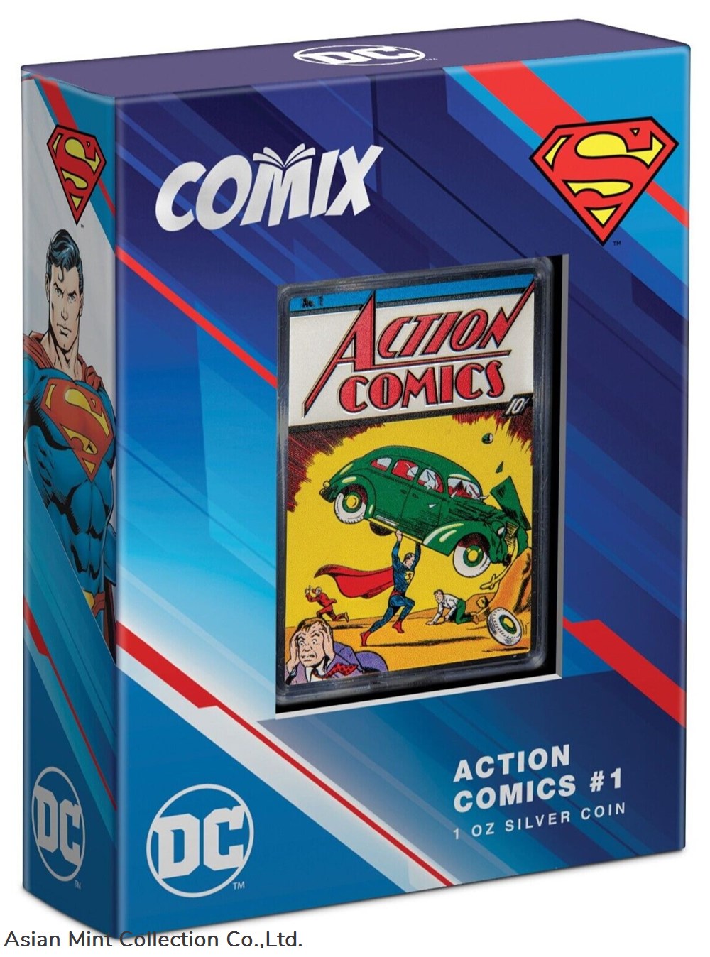 2022- COMIX™ - Action Comics #1 1oz Silver Coin 3 coins ingots bullion ingot 2022 comix action comics 1 1oz silver coin