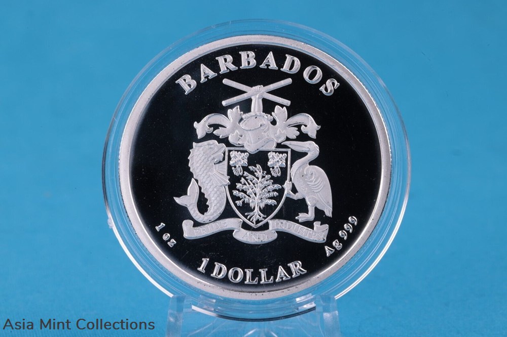 2023 - Caribbean Octopus Barbados 1 oz 999 Silver 1 Dollar ST/BU 7 coins ingots bullion coin 2023 caribbean octopus barbados 1 oz 999 silver 1 dollar st bu