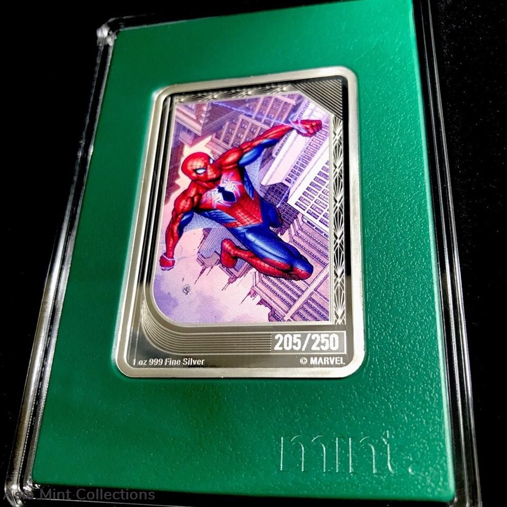 2023 Marvel Mint Trading Coins SPIDER-MAN 205/250 Limited Mintage 2 ingots bullion silver 2023 marvel mint trading coins spider man 205 250 limited mintage