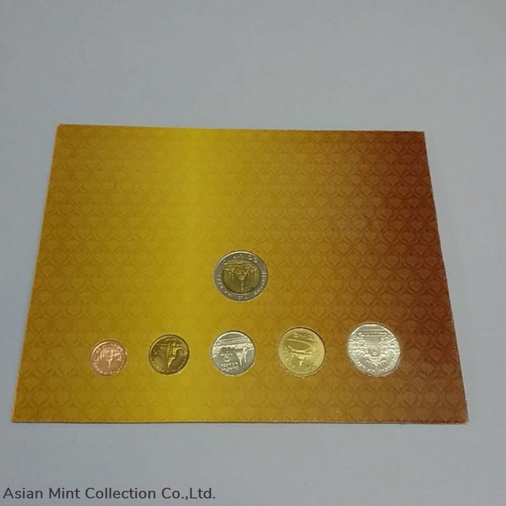 2008 circulating coin panel complete set thailand unused 6 coins packed in panel and box