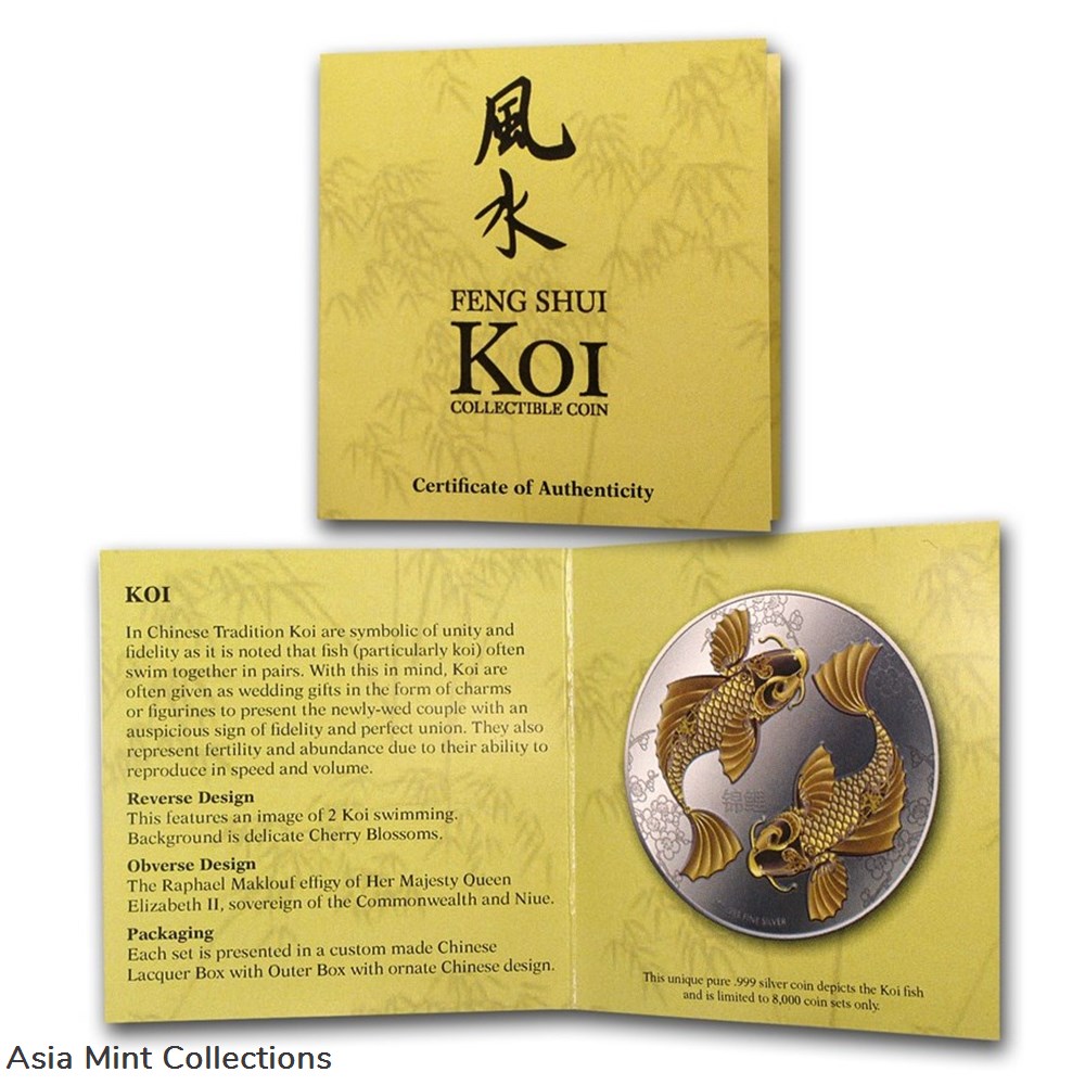 2012 Niue 1 oz Silver $2 Feng Shui Koi Fish 4 coins ingots bullion coin 2012 niue 1 oz silver 2 feng shui koi fish