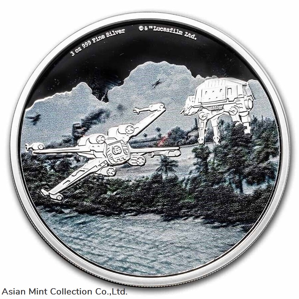 2022- Star Wars Battle Scenes - Scarif- 3 OZ Silver Proof Coin coins ingots bullion 2022 star wars battle scenes scarif 3 oz silver proof coin