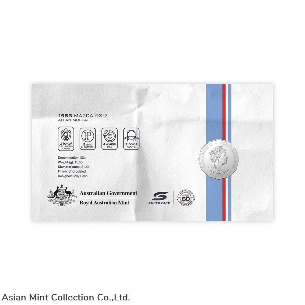 2020 Australia PNC Supercars Mazda RX-7 Stamp & 50c Coloured UNC Coin coins 2020 australia pnc supercars mazda rx 7 stamp 50c coloured unc coin