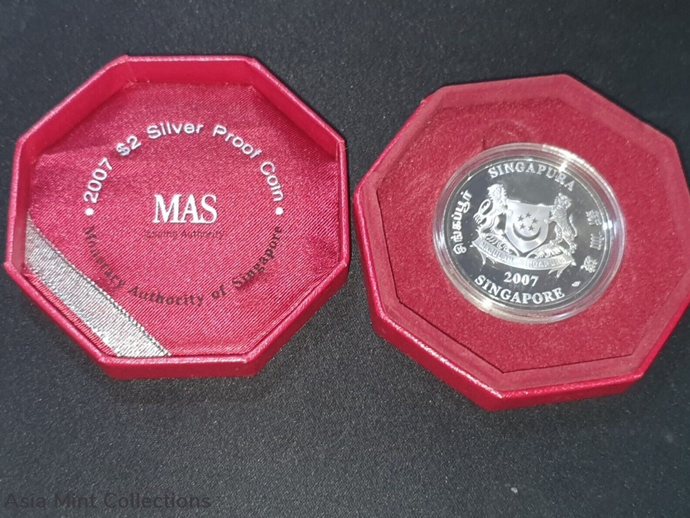 2007 Silver .999 Singapore 2 Dollars Proof-like Coin UNC, Chinese Lunar Yr Pig coins ingots bullion 2007 silver 999 singapore 2 dollars proof like coin unc chinese lunar yr pig