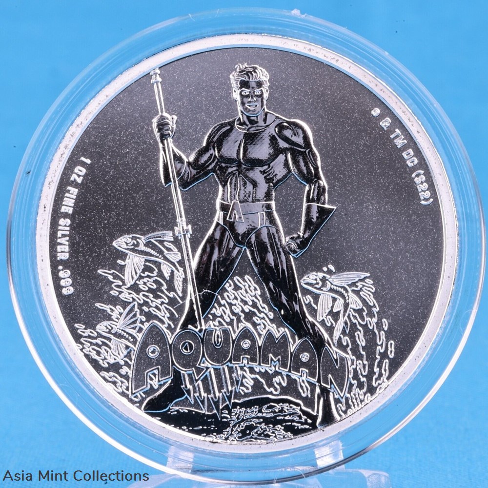 2023 - Aquaman™ 1oz Silver DC Comics™ (2) Silver Coin Samoa ST / BU 3 coins ingots bullion 2023 aquaman 1oz silver dc comics 2 silver coin samoa st bu