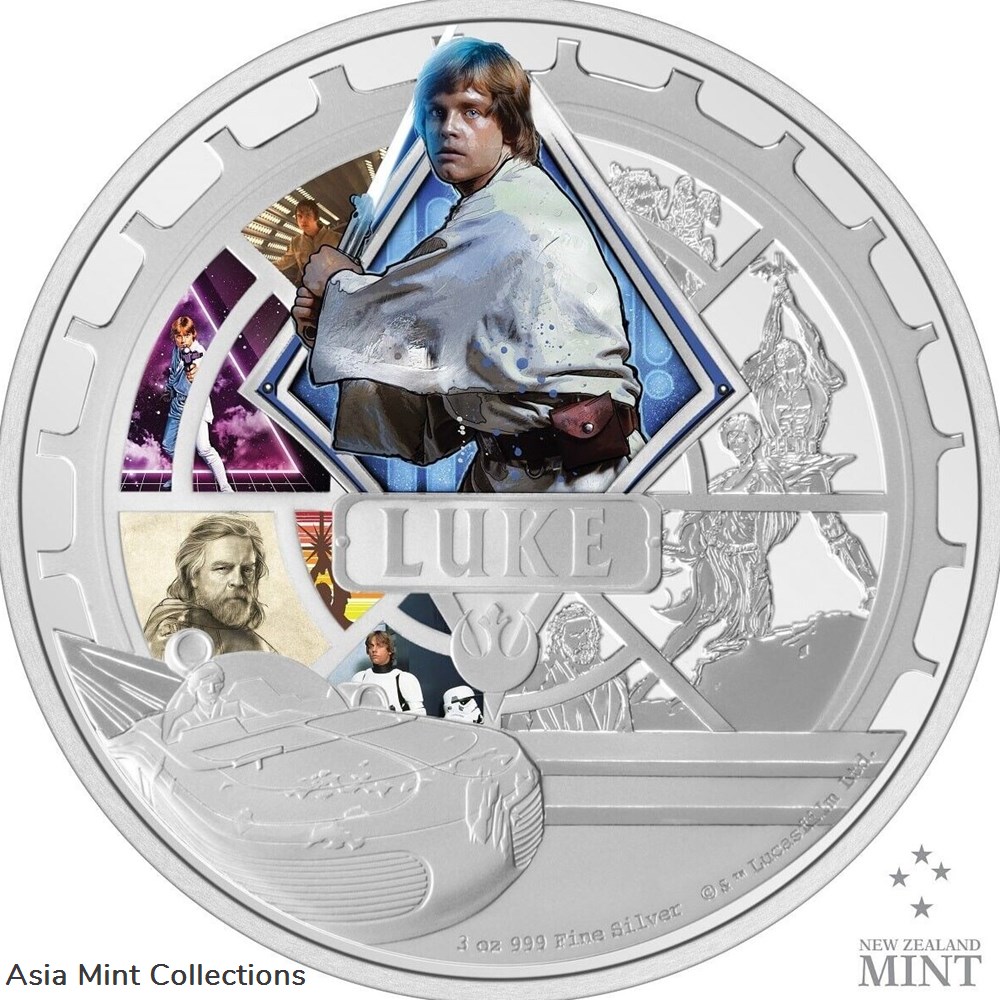 2023 Niue Star Wars Luke Skywalker 3oz Silver Colorized Proof Coin coins ingots bullion 2023 niue star wars luke skywalker 3oz silver colorized proof coin