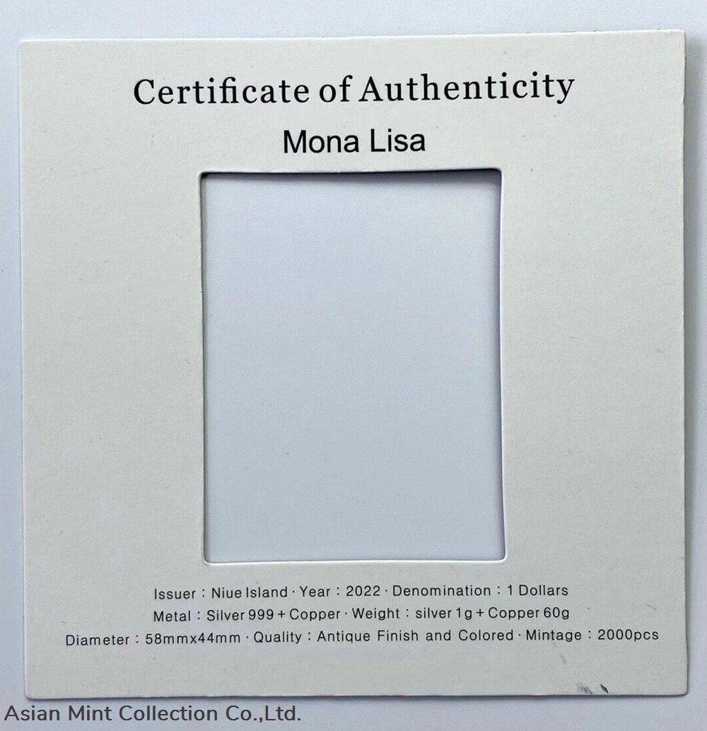 2022 World famous painting jigsaw -Mona Lisa's smile- silver&copper coin 3 coins ingots bullion 2022 world famous painting jigsaw mona lisa s smile silver copper coin