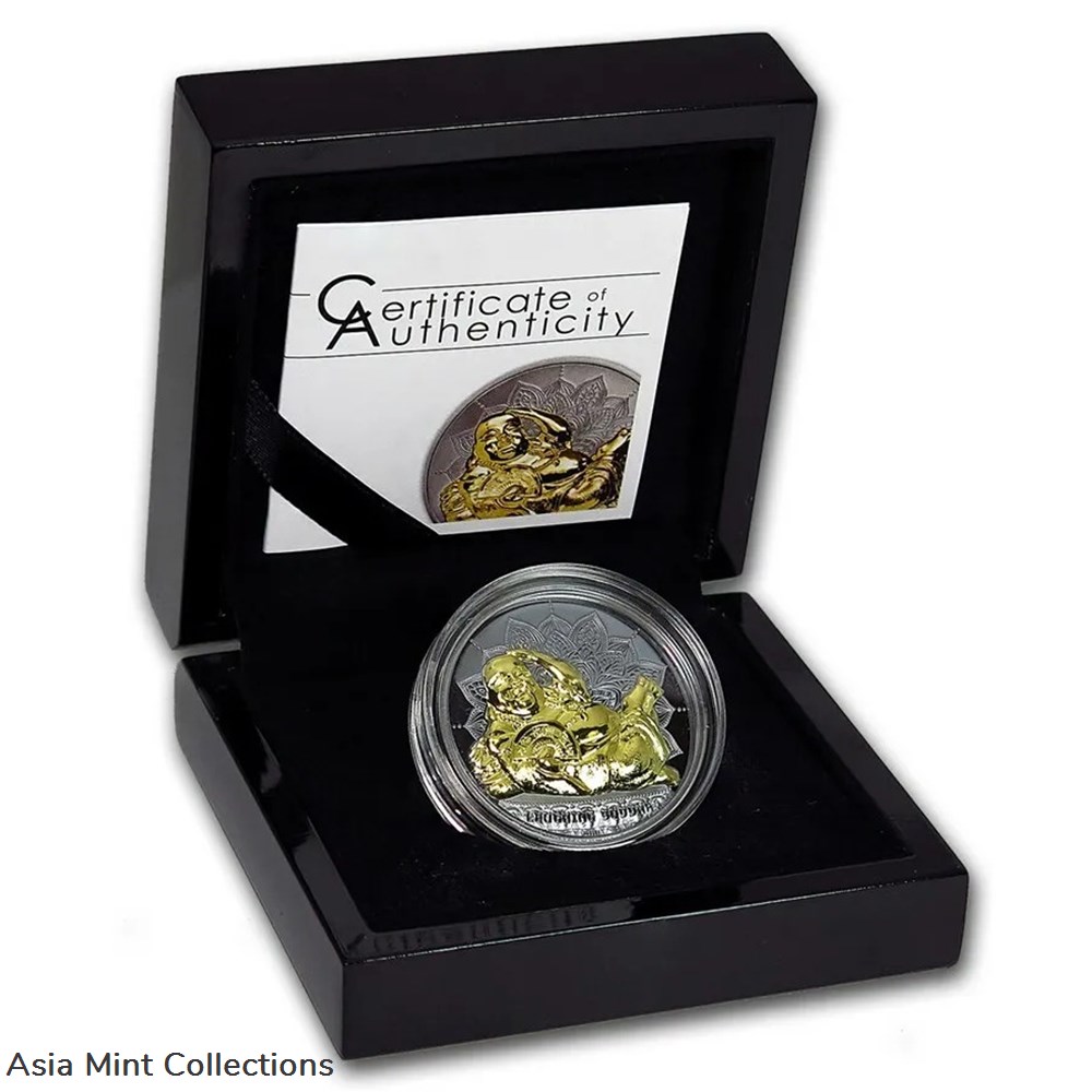2018 - Palau $10 Laughing Buddha 2oz Silver Black Proof Coin 5 coins ingots bullion 2018 palau 10 laughing buddha 2oz silver black proof coin