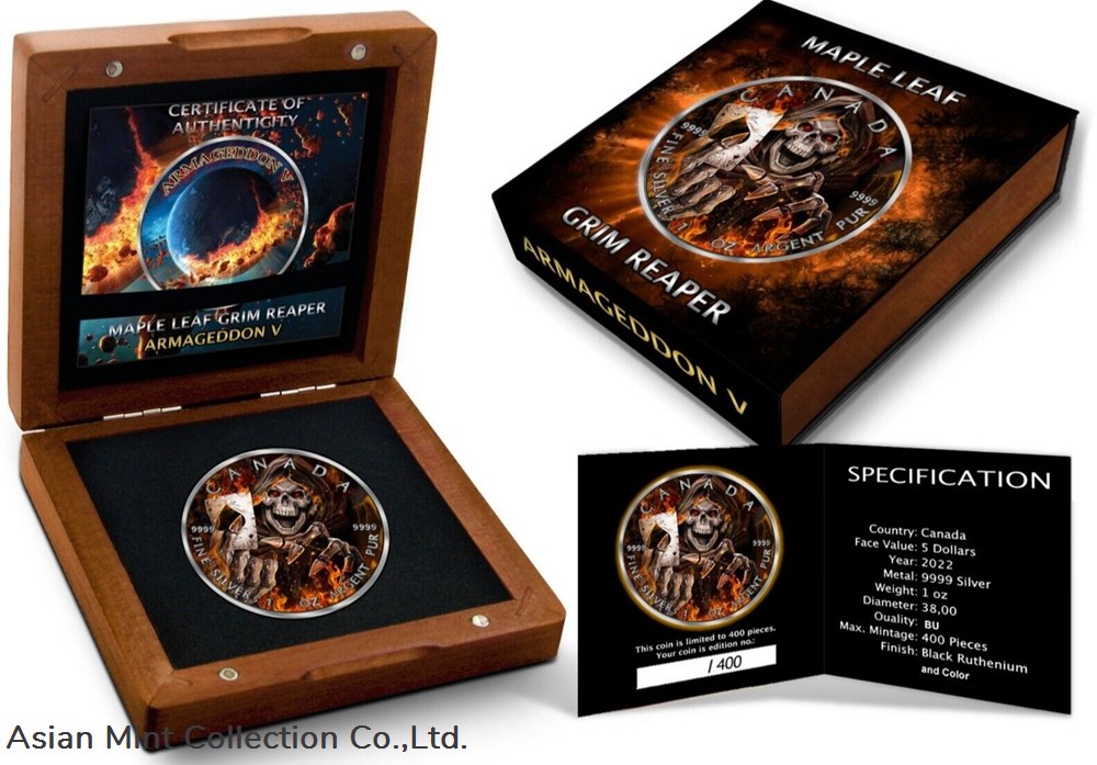2022 $5 ARMAGEDDON GRIM REAPER V Ruthenium 1 Oz Silver Coin 3 coins ingots bullion 2022 5 armageddon grim reaper v ruthenium 1 oz silver coin