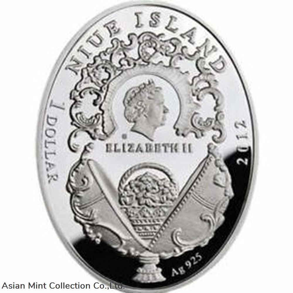 2012 - Niue $1 Cockerel Egg - Imperial Faberge Eggs Proof Silver Coin coins ingots bullion 2012 niue 1 cockerel egg imperial faberge eggs proof silver coin