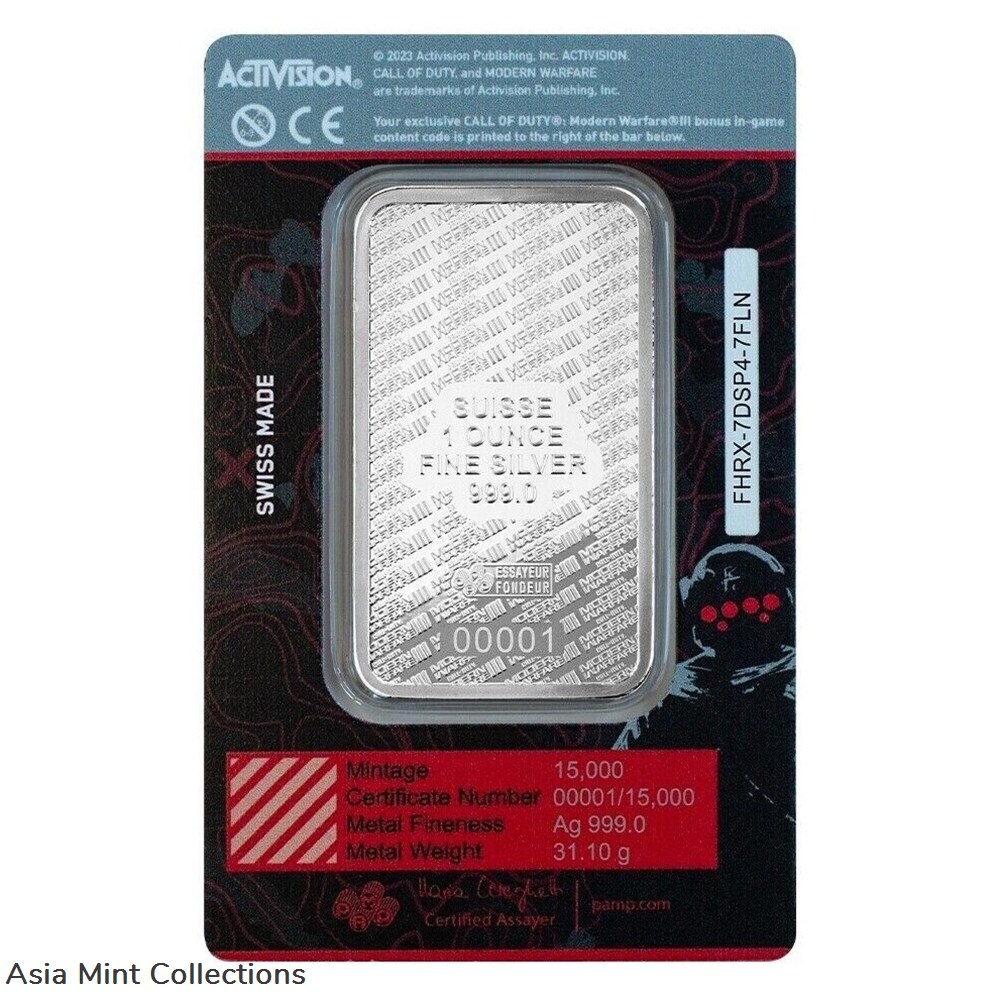 2023 PAMP Suisse Call of Duty 20th Anniversary 1 oz Silver Bar 6 coins ingots bullion coin 2023 pamp suisse call of duty 20th anniversary 1 oz silver bar