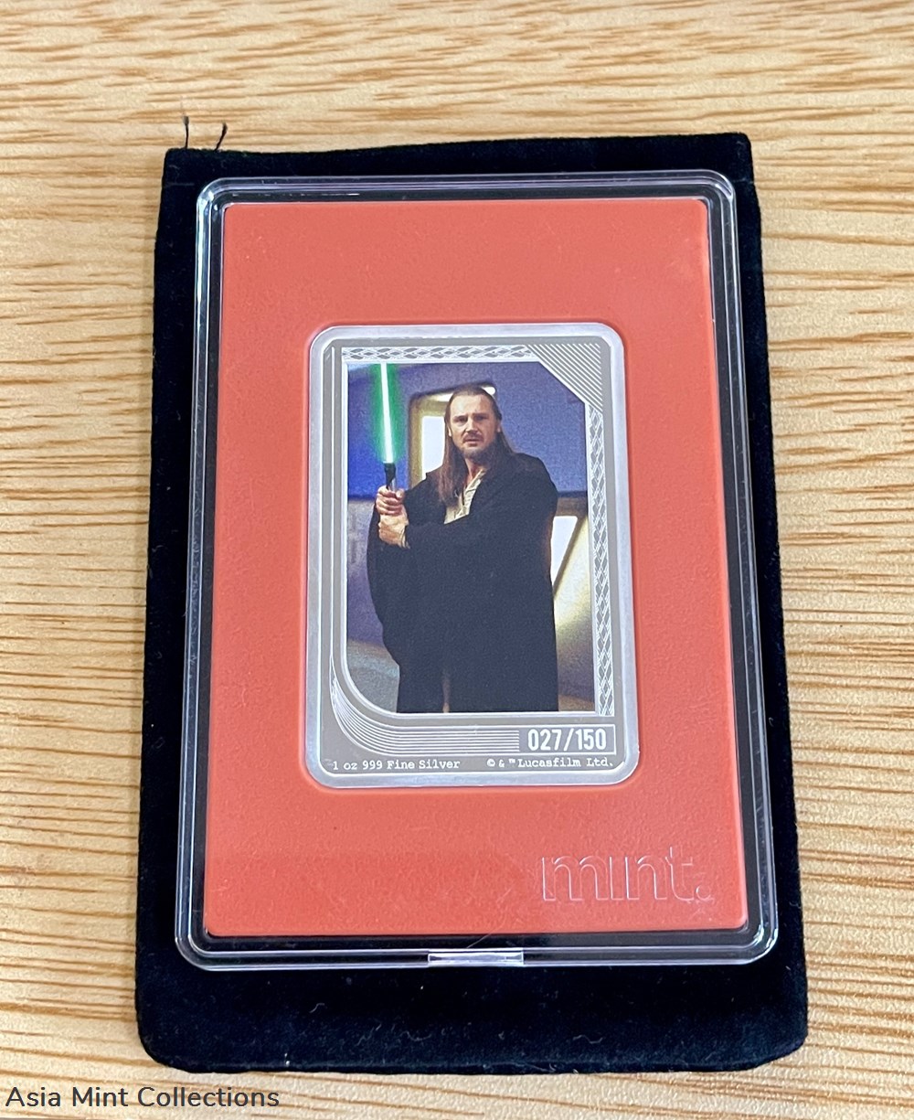 2023 - Qui-Gon Jinn Star Wars MINT Trading Coin -NIUE- 1 oz Silver $2 - #27/150 coins ingots bullion 2023 qui gon jinn star wars mint trading coin niue 1 oz silver 2 27 150