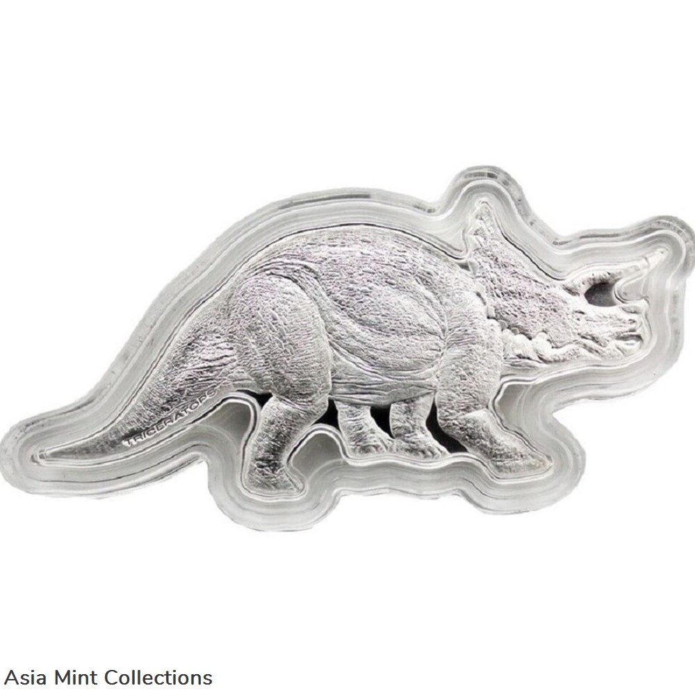 2022 Solomon Islands Dinosaurs Triceratops 2oz Silver Reverse Proof Coin 4 coins ingots bullion 2022 solomon islands dinosaurs triceratops 2oz silver reverse proof coin