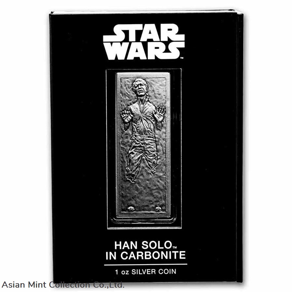 2022 Star Wars Han Solo in Carbonite 1 oz .999 Fine Silver $2 Coin Bar Niue COA coins ingots bullion 2022 star wars han solo in carbonite 1 oz 999 fine silver 2 coin bar niue coa