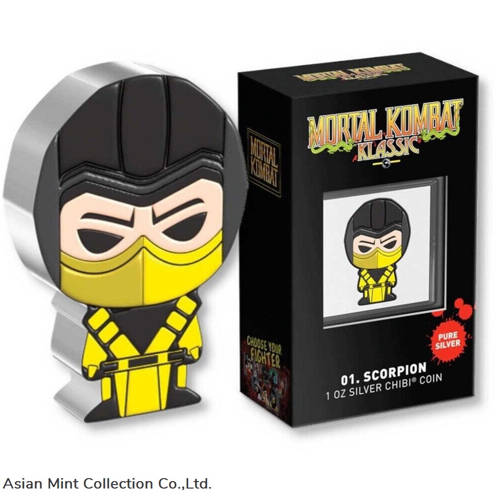 2022 Niue Mortal Kombat Scorpion 1oz Silver Chibi Coin 4 coins ingots bullion ingot 2022 niue mortal kombat scorpion 1oz silver chibi coin