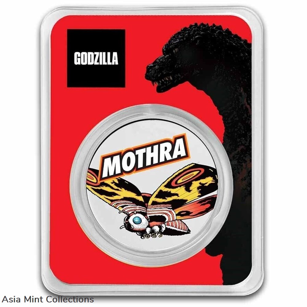 2023 - Mothra Godzilla Silver Coin Color 1 Oz 999 Niue $2 ST/BU coins ingots bullion 2023 mothra godzilla silver coin color 1 oz 999 niue 2 st bu