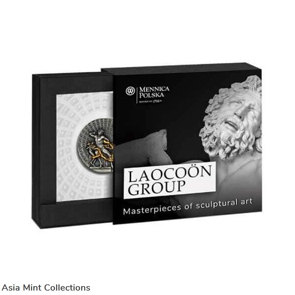 2020 - Laocoon Group Masterpieces of Sculptural Art 2 oz Silver Coin CFA Cameroon 3 coins ingots bullion 2020 laocoon group masterpieces of sculptural art 2 oz silver coin cfa cameroon