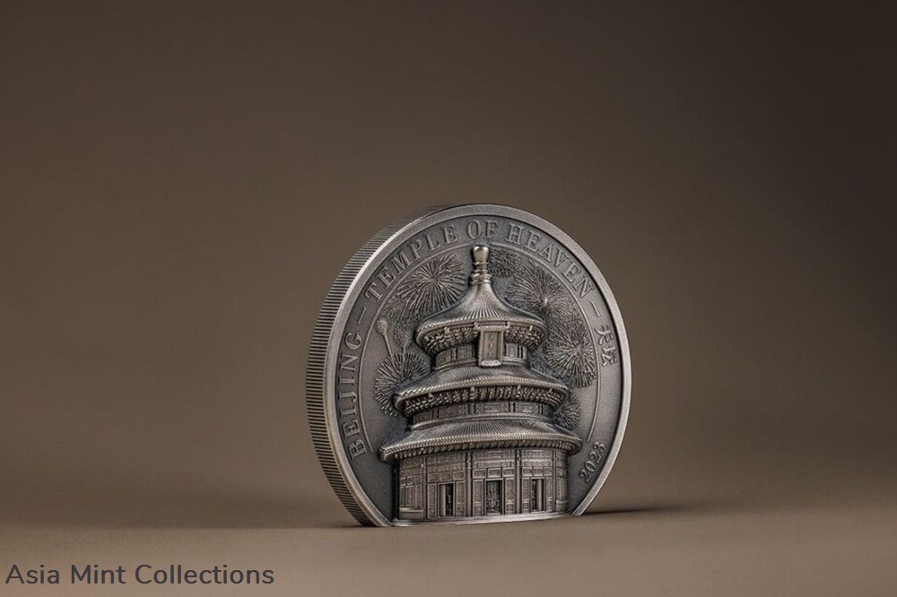 coins ingots bullion 2023 cook islands beijing temple of heaven 2oz silver antiqued coin