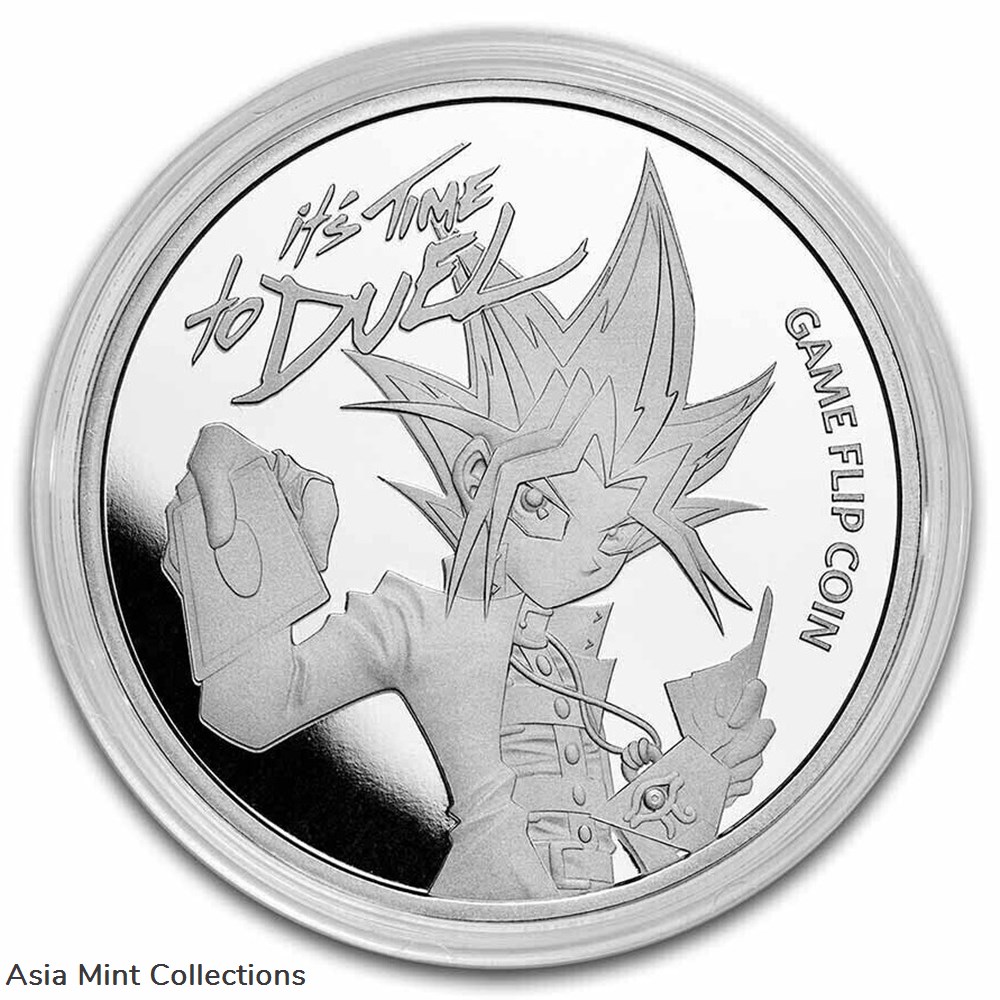 2023 - Yu-Gi-Oh! Game Flip Coin 25 Years 1 Oz 999 Silver Niue ST/BU 3 coins ingots bullion 2023 yu gi oh game flip coin 25 years 1 oz 999 silver niue st bu
