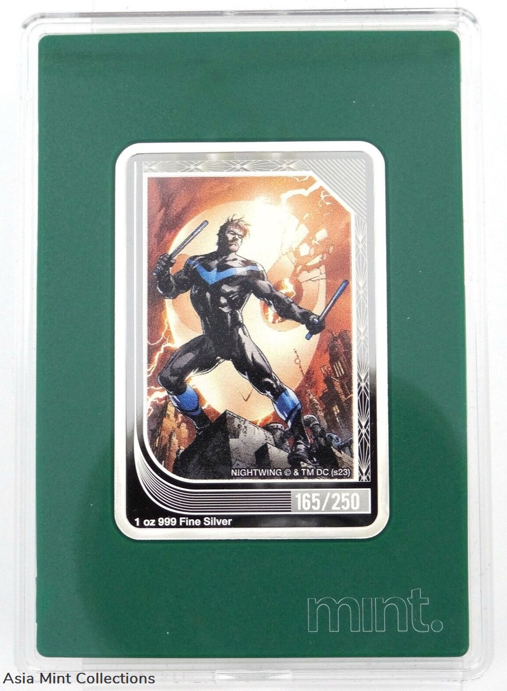 ingots bullion 2023 1 oz silver dc comics mint trading coins limited mintage nightwing 165 250