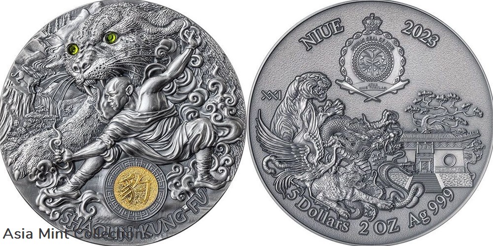 2023 - Shaolin Kung Fu Leopard Martial Arts Styles 2 oz Silver Coin Niue coins ingots bullion 2023 shaolin kung fu leopard martial arts styles 2 oz silver coin niue