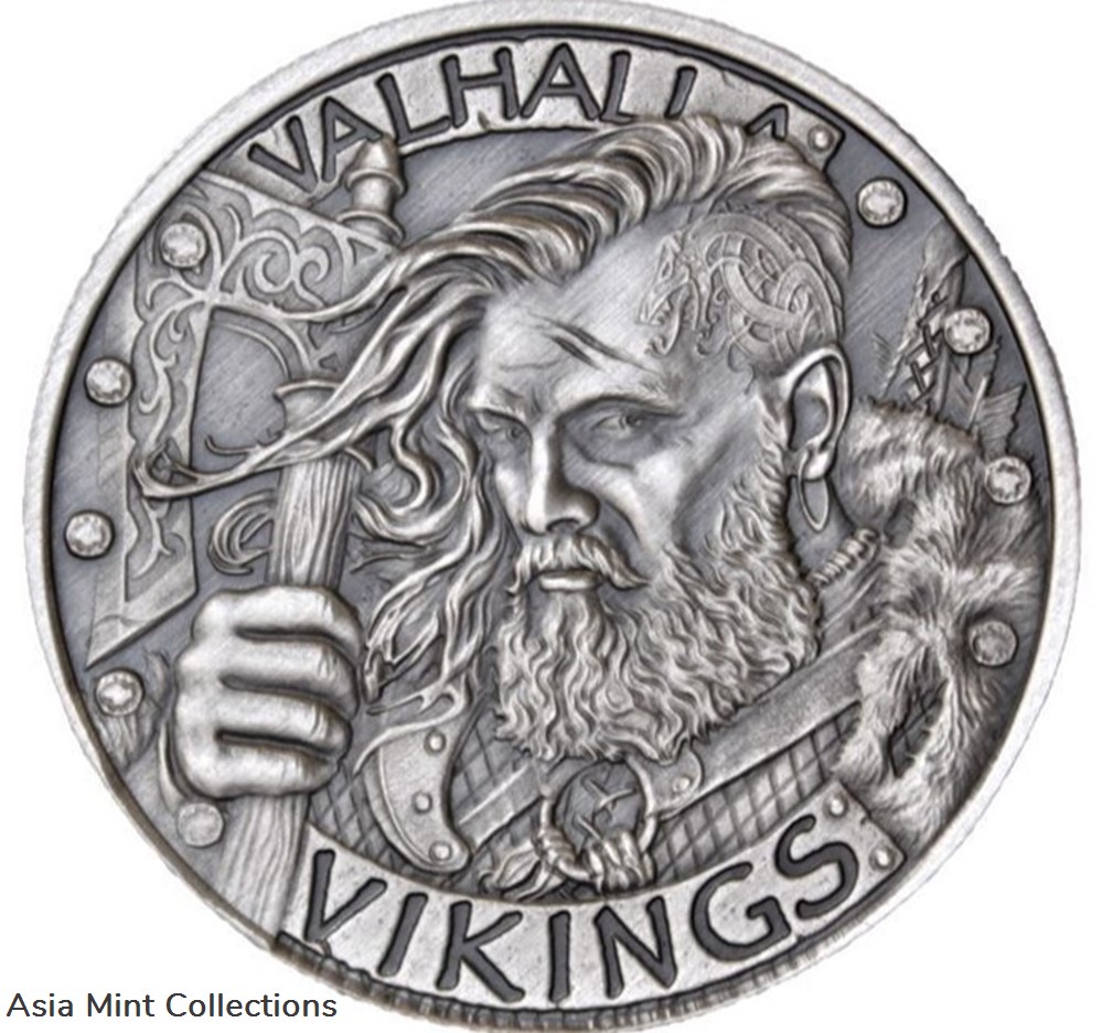 2022 - **ANTIQUE** Valhalla Vikings .999 Fine Silver Round Odin Owns Ye All! IN STOCK!! coins ingots bullion coin 2022 antique valhalla vikings 999 fine silver round odin owns ye all in stock