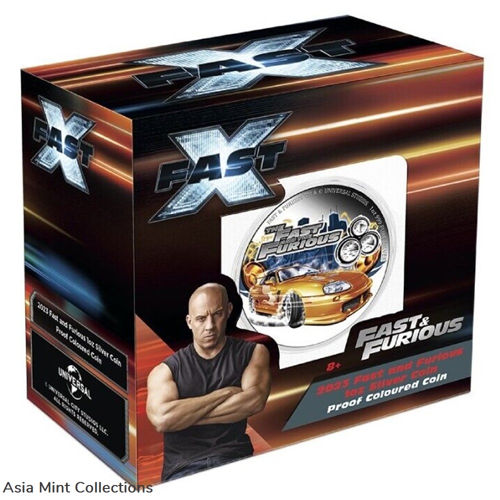 2023 - Fast and Furious ™ Niue 1 Oz Silber PP / Proof Color mit OVP 7 coins ingots bullion silver coin 2023 fast and furious niue 1 oz silber pp proof color mit ovp
