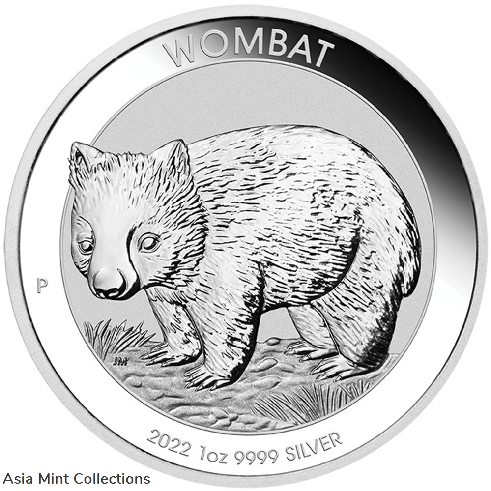 2022 - Australia Wombat 1 oz 9999 Silver $1 Silver Coin ST 3 coins ingots bullion 2022 australia wombat 1 oz 9999 silver 1 silver coin st