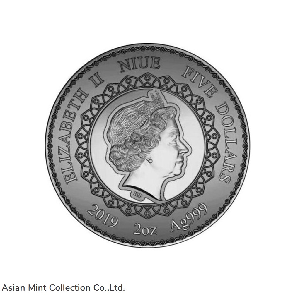 2019 - Elephant Mandala Collection 2 oz Antique finish Silver Coin 5$ Niue 2 coins ingots bullion 2019 elephant mandala collection 2 oz antique finish silver coin 5 niue