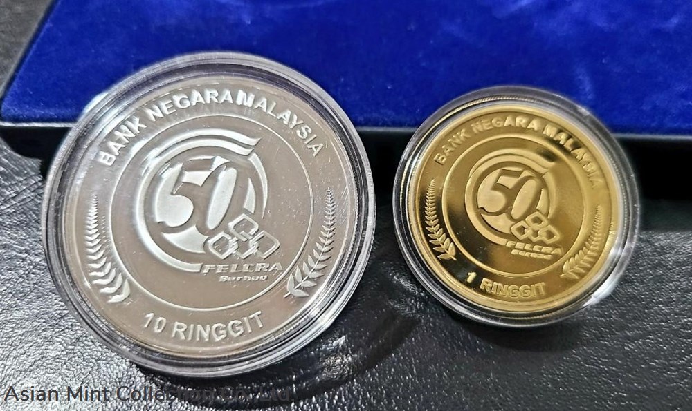 2016 - 50th Anniversary of Federal Land Consolidation and Rehabilitation Authority (FELCRA) 2 coins ingots bullion silver coin 2016 50th anniversary of federal land consolidation and rehabilitation authority felcra