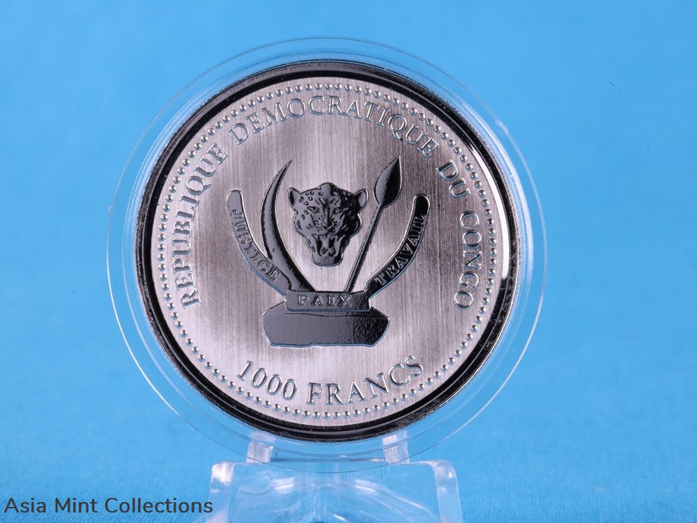 coins ingots bullion 2022 congo 1 oz 999 silver 1000 francs shoe beak shoebill stork bu st