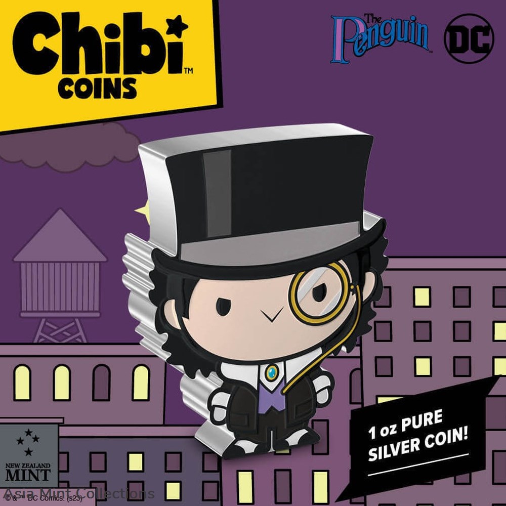 2023 Niue DC Batman The Penguin 1oz Silver Colorized Proof Chibi Coin 6 coins ingots bullion 2023 niue dc batman the penguin 1oz silver colorized proof chibi coin