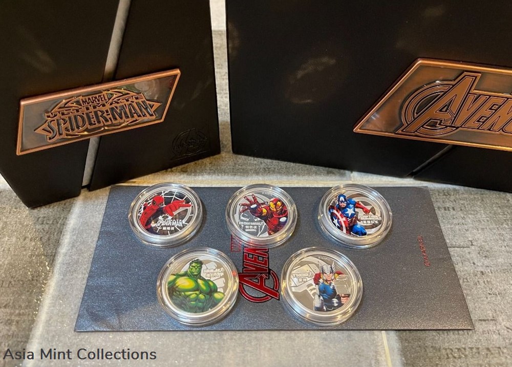 2016 Tuvalu-Perth Mint Minted $0.5 Marvel Super Heroes Colorized Silver Proof 4+1-Coin Set 6 coins ingots bullion 2016 tuvalu perth mint minted 0 5 marvel super heroes colorized silver proof 4 1 coin set