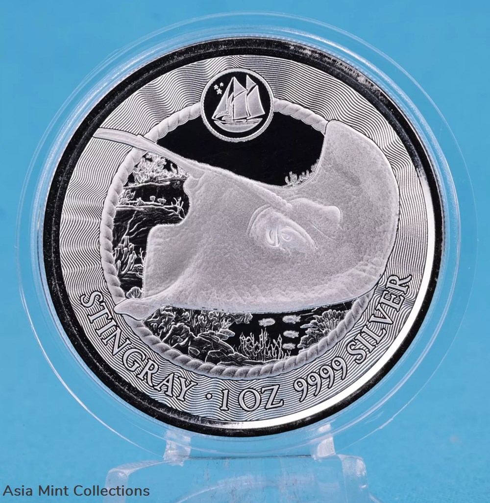 2023 - Cayman Islands $1 Stingray Rays 1 Oz Silver 999 Proof Like 3 coins ingots bullion coin 2023 cayman islands 1 stingray rays 1 oz silver 999 proof like